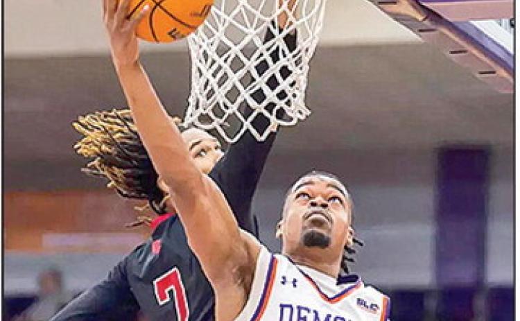 Chris Mubiru led the way for Northwestern State with 16 points as the Demons’ second-half surge was not enough against Nicholls on Monday night in the 61-58 loss on Mike McConathy Court in Prather Coliseum. Photo by Chris Reich, NSU Photographic Services