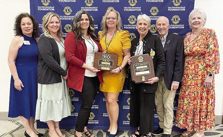 Natchitoches Lions Club was recognized as a Model Club during this year’s Louisiana Lions Club Convention. Members on hand to accept the award are left to right: Michele Waskom, LeeAnn Edwards, Sarah Gianonne, Nicole Connell, San Brown, Don Brown and Mimi Stoker. Don and San Brown were also honored as Melvin Jones Fellows during the awards ceremony.