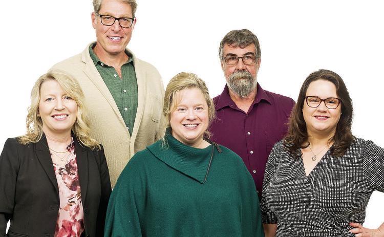 From left, Dr. Susan Campbell, Steven Gruesbeck, Dr. Gerra Perkins, Byron McKinney and Ellen Jenkins.