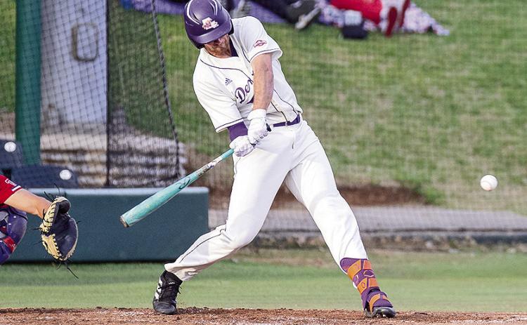 Daniel Burroway homered and drove in three runs Sunday at Louisiana Tech. Photo by Chris Reich/NSU Photographic Services