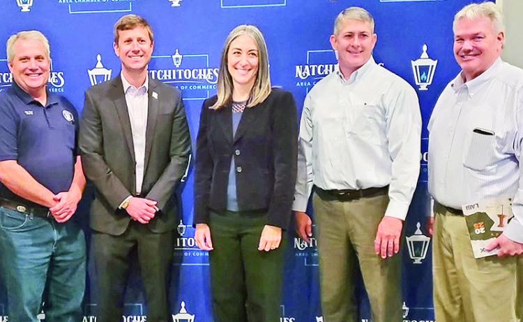 LABI (Louisiana Association of Business and industry) President and CEO Will Green was the speaker at the Natchitoches Area Chamber of Commerce’s Legislative Issues Luncheon March 12. Among the topics discussed were education, career readiness, and tax and business reform. From left are District 25 State Representative Jason Dewitt, Green, Chamber President Laura Lyles, District 22 State Representative Gabe Firment and Clerk of Court David Stamey.