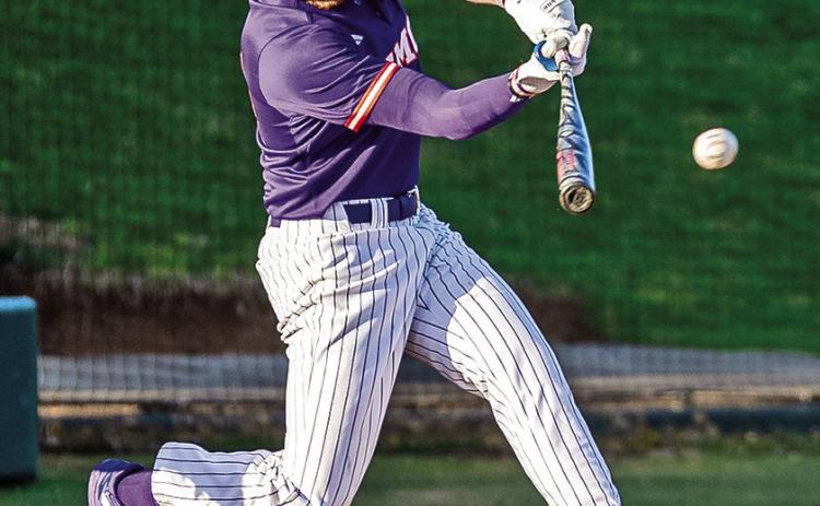 Colin Rains had a pair of hits in Northwestern State’s loss to ULM. Photo by Chris Reich/NSU Photographic Services