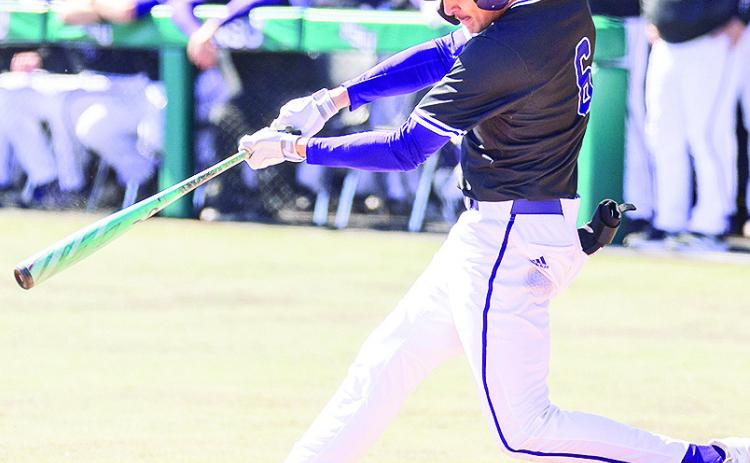 Rocco Gump homered and drove in four runs in the Demons’ loss to Southern Illinois on Sunday. Photo by Chris Reich/NSU Photographic Services