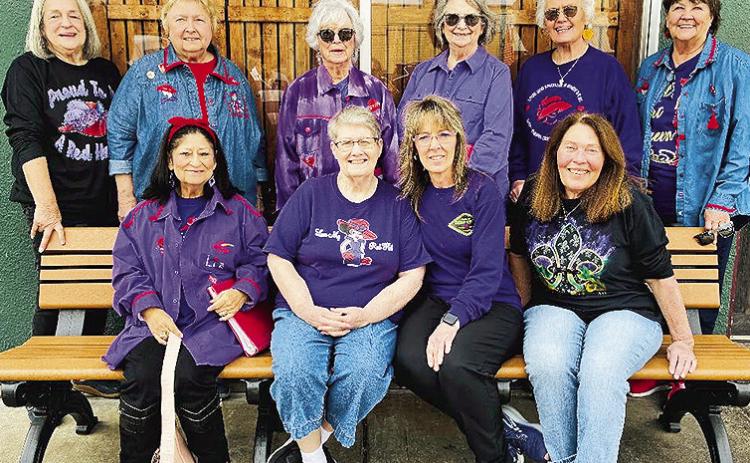 The Natchitoches Red Hat Sisters went to Lasyones on Feb.17 for their business meeting and to have lunch. Seated from the left are Liz Durr, Wanda St. Andre, Celidora Peltier and Becky Ham., Standing are Joan Sheffield, Mary Jane Wright, Pete McCorkel, Mary Fosson, Donna Masson and Betty Whitehead. Not present were Carol O’Quinn and Debbie Waskom.