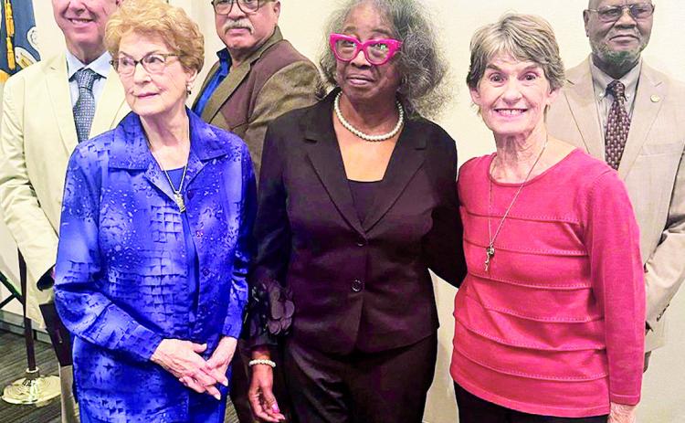 The City of Natchitoches recognized the newest Natchitoches Treasures during a ceremony Oct. 10 at the Natchitoches Events Center. Mayor Ronnie Williams Jr. presented each honoree with a plaque and Randy Stelly was the master o ceremonies. From left are Burley Johnson, Alma Alost, Emile Metoyer, Debra Gant, Diane Vienne and Elvin Shields.