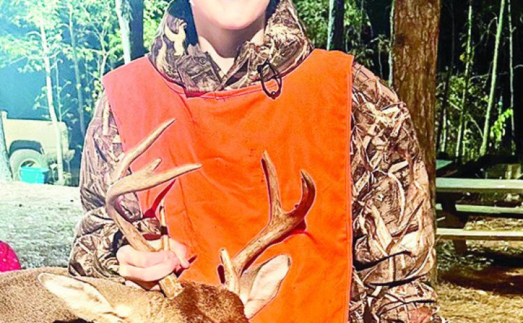 Aron Velez, 14, killed an 8-point last Saturday evening. This was a hunt of a lifetime for him because it was his very first kill and it is a very nice buck.