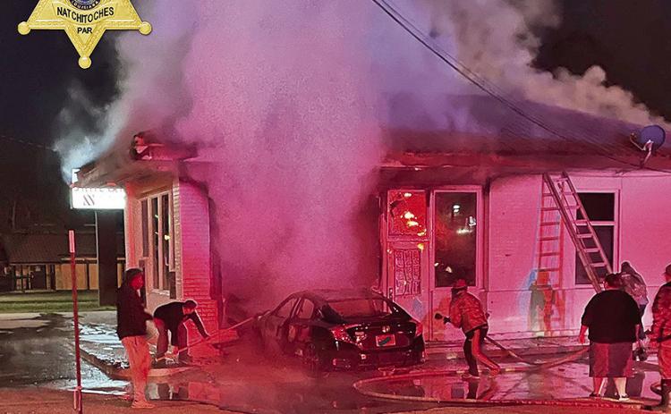 Fire damages bank after it’s rammed by vehicle that catches fire