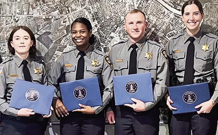 Academy graduates pictured from left are Dep. Hannah Tingle, Dep.Breelyn Hamilton, Dep. Tristan Graves and Dep. Rylee Thomas.