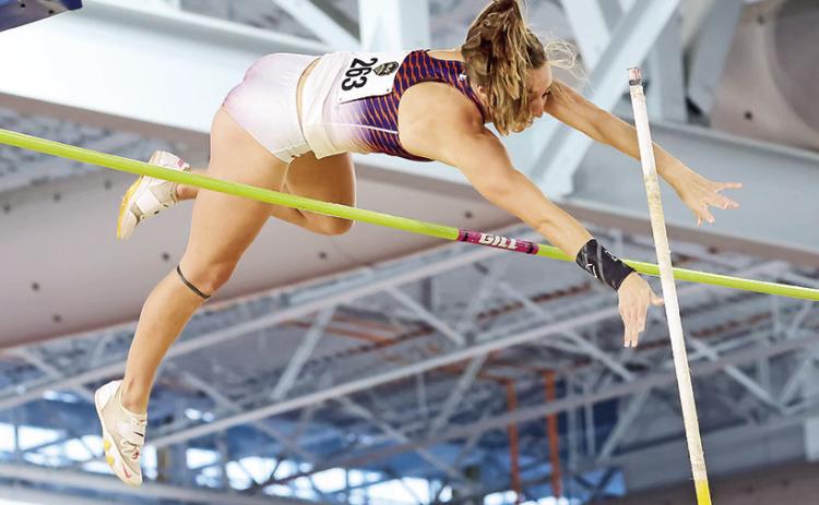 Pole vaulter Madison Brown leads the Northwestern State track &amp; field teams into the indoor season opener on the campus of Texas Tech. Photo by Michael Wade