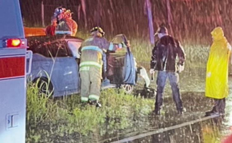 The driver of the vehicle received non-life threatening injuries when her car an off the road and struck a culvert.