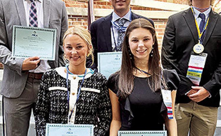 National Qualifiers are, on font row from left, Lainey Bennett and Audrey Matt. On back row are Cole Yopp, Justin Vienne and Nick Wright.