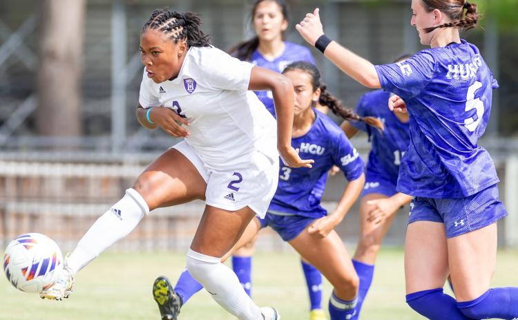 Halee Griffin, left, scored for the second consecutive game. Photo by Chris Reich, NSU Photograhic Services.