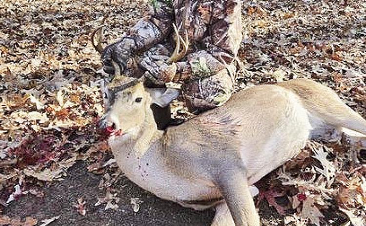 Malcom and Liz Durr’s grandson, Bryson Albers, killed his first deer, a five point buck, while hunting with his dad.