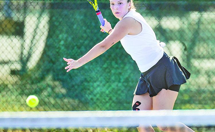 Senior Sofi Garcia returned to the Lady Demons lineup as the Northwestern State tennis team cruises past LSU-Shreveport on Sunday, 7-0. The Lady Demons remain in Natchitoches as Tyler Junior College comes to the Jack Fisher Tennis Complex on Friday. Doubles is set to start at 1 p.m. Photo by Chris Reich, NSU Photographic Services