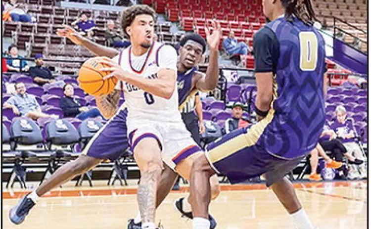 Izzy Miles (pictured) scores a career-high 22 points in the Northwestern State men’s basketball loss against the California Golden Bears on Saturday, Dec. 13. Photo by Chris Reich, NSU Photographic Services