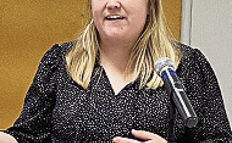 Kayleigh White from Baptist Friendship House of New Orleans spoke at the Natchitoches Associational WMU meeting Thursday.