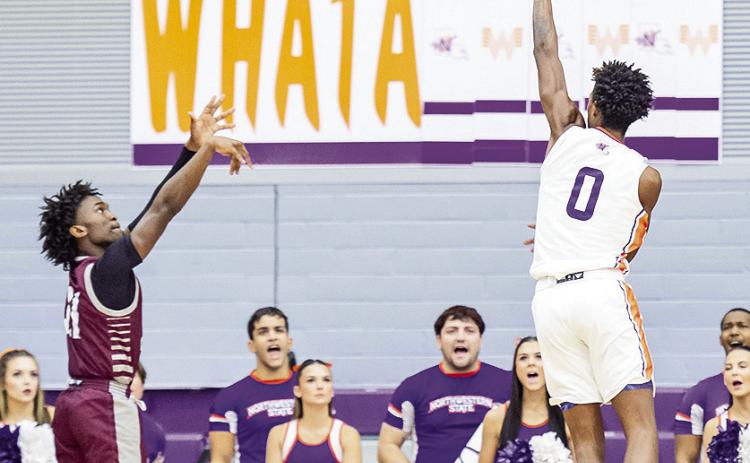 Jimel Lane (0) had 10 points in the Demons’ loss to No. 9 Baylor on Saturday afternoon. Photo by Chris Reich/NSU Photographic Services