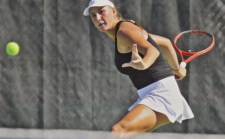 Zala Vnuk and the Northwestern State tennis team heads to Texas State for this weekend’s River State Shoot-Out. Photo by: Gary Hardamon/NSU Photographic Services