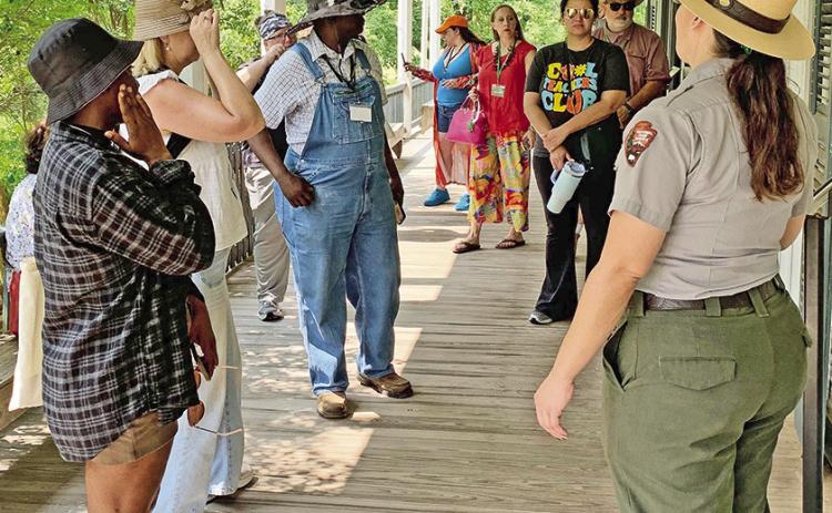 National Park Service Ranger Meghan Schill led Creole Teacher Institute participants on a tour at Oakland Plantation.