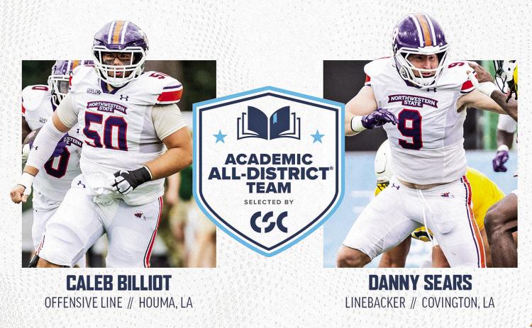 Billiot, Sears named to CSC Academic All-District Team